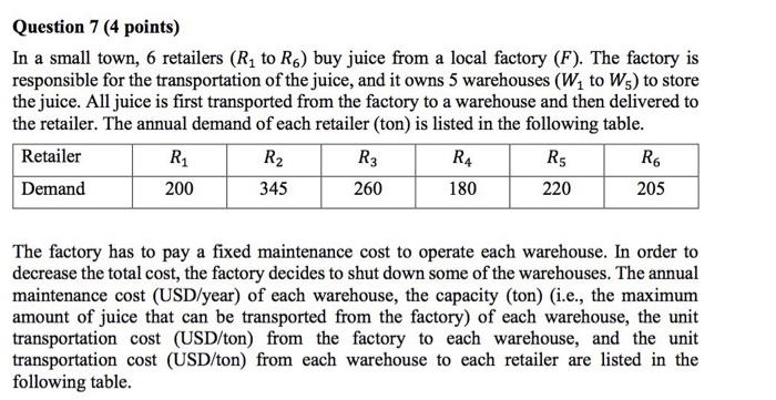 help me please! Question 7 (4 points) In a small