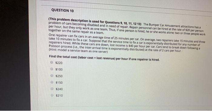 QUESTION 9 5 points (This problem description is