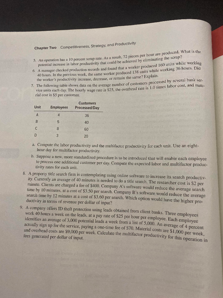 Need help solving problem 6 Chapter Two