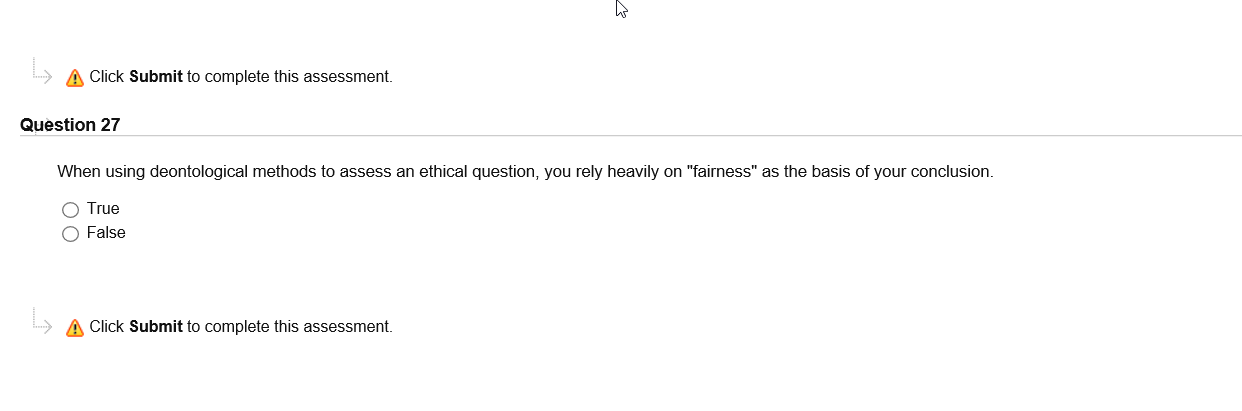 W A Click Submit to complete this assessment.