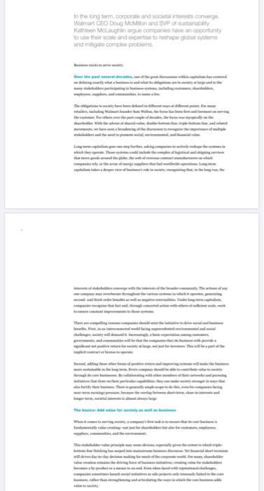 1) Explain your one or two key takeaways from the