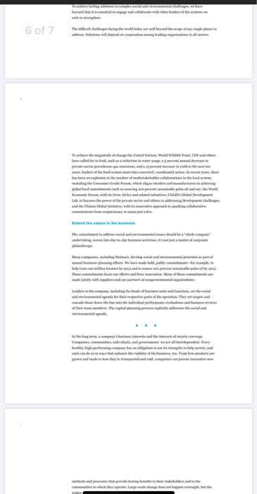 1) Explain your one or two key takeaways from the