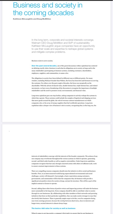 1) Explain your one or two key takeaways from the