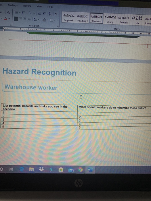 Review View Help EEEEE | | Emphasis Heading 1 1