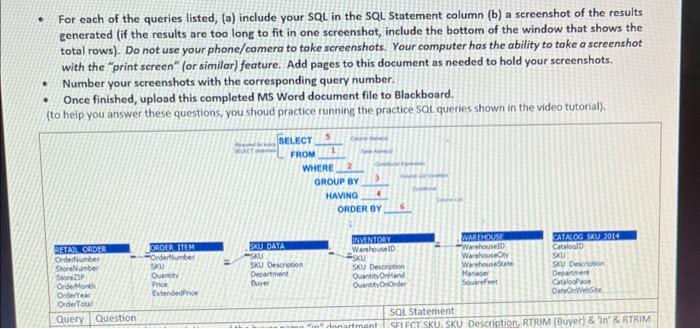 pls help asap thank you - For each of the queries