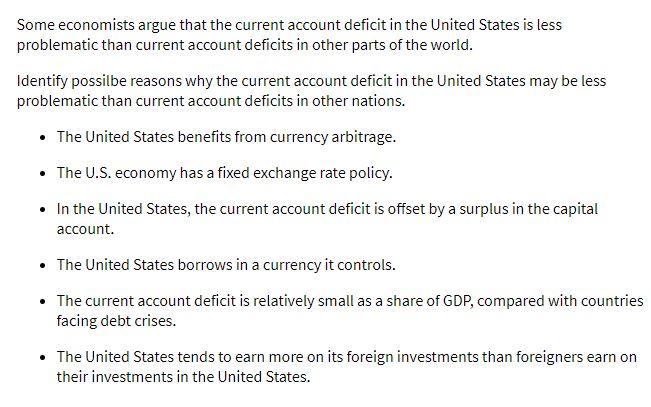 Some economists argue that the current account