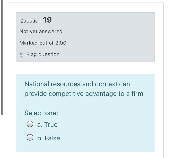 Question 19 Not yet answered Marked out of 2.00 P