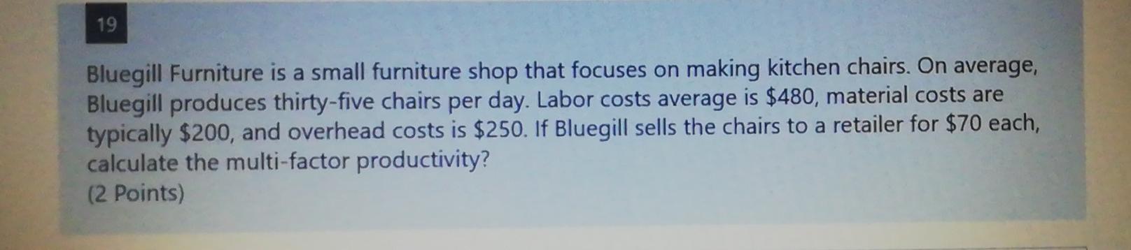 19 Bluegill Furniture is a small furniture shop