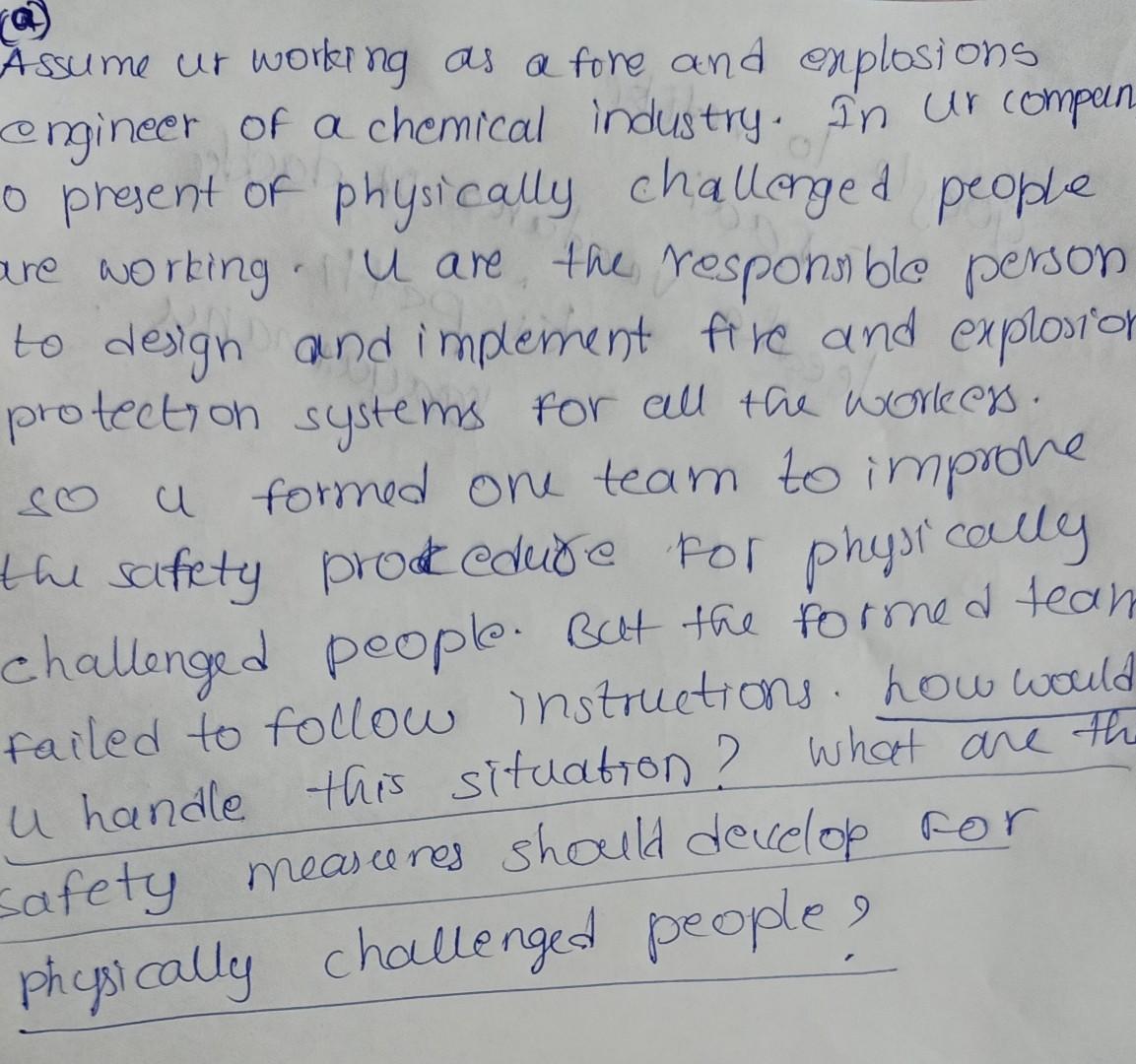 please help Assume ur working as a fore and