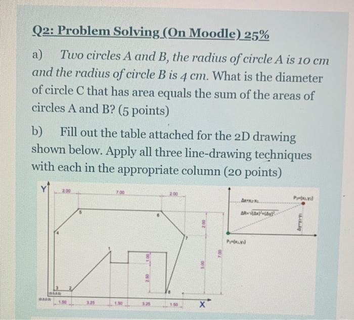 Q2: Problem Solving (On Moodle) 25% a) Two