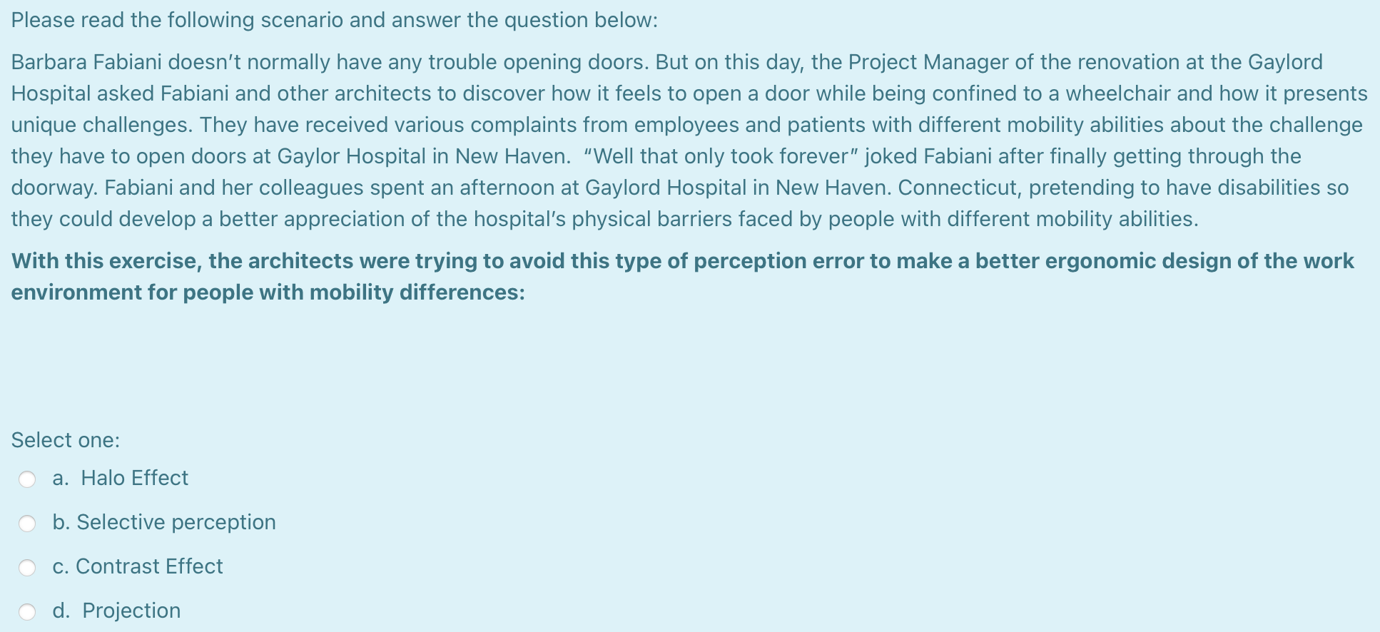 Please read the following scenario and answer the