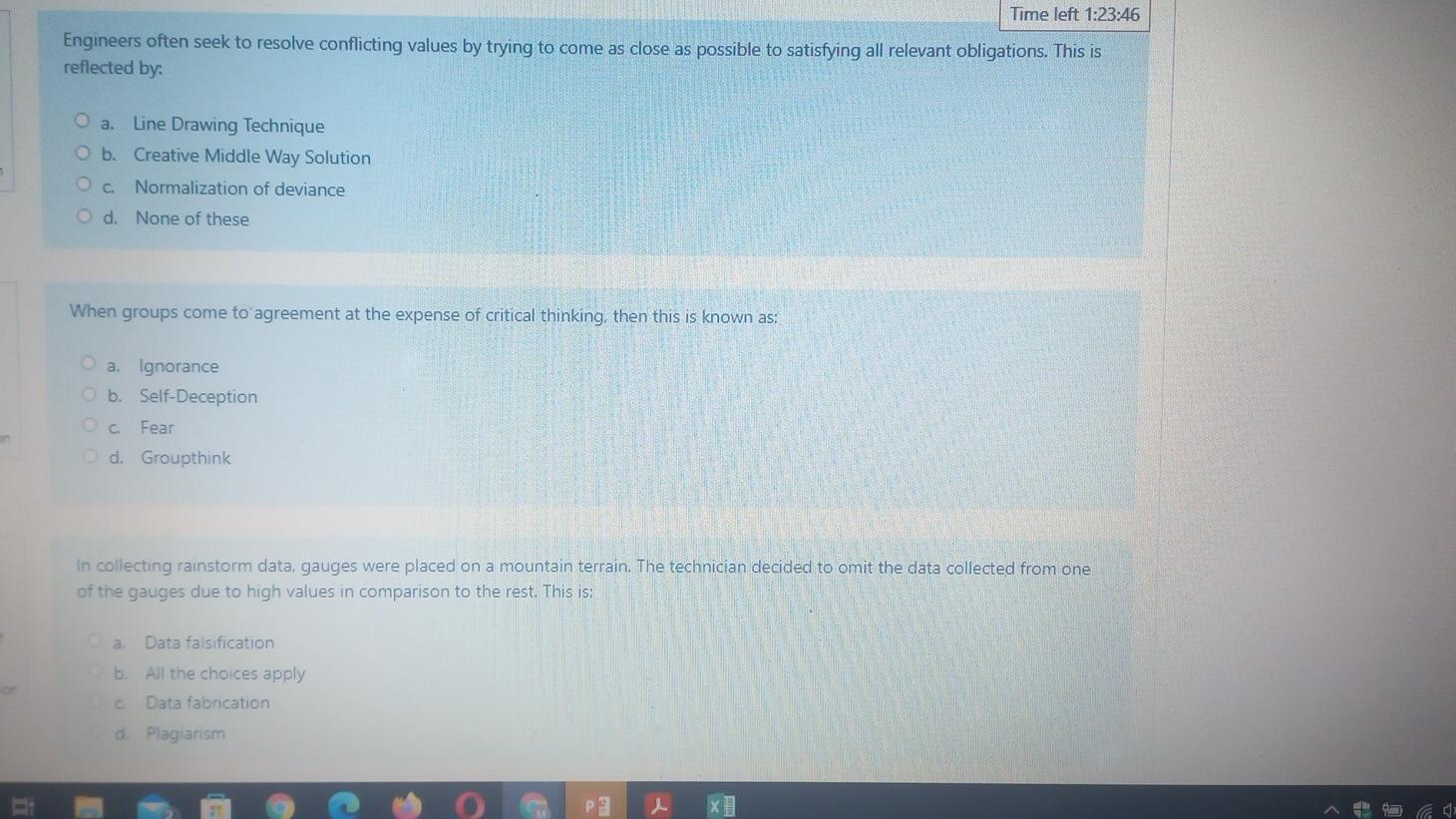 Time left 1:23:46 Engineers often seek to resolve