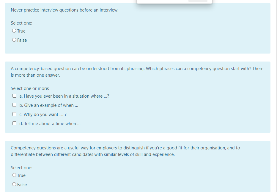 The interviewee should sit down as soon as he /