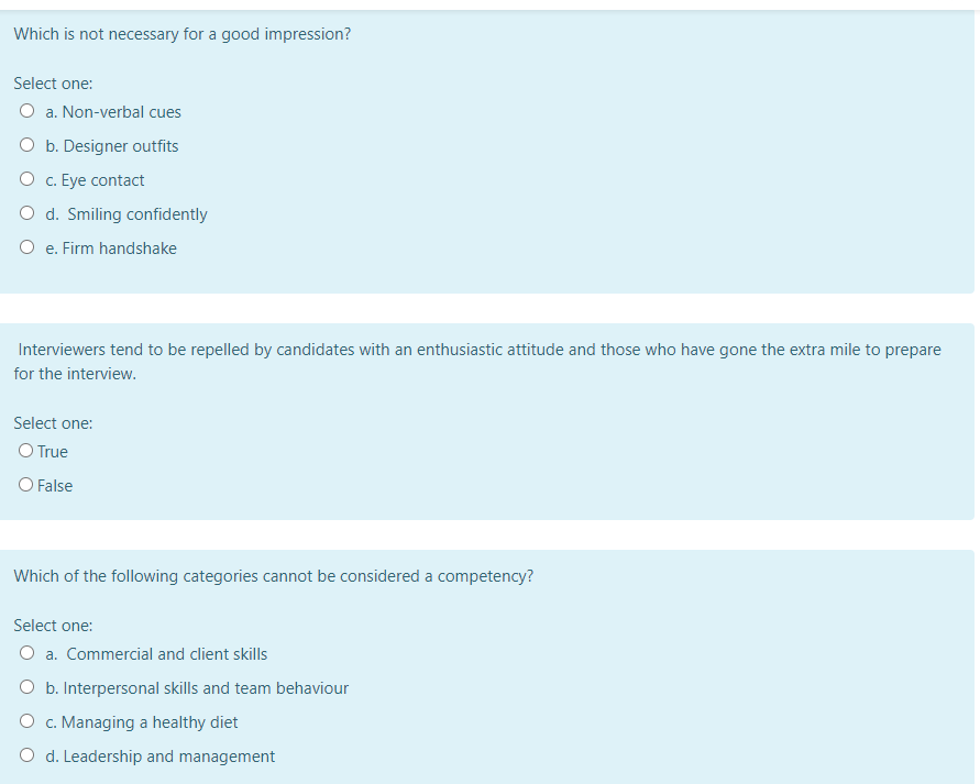 The interviewee should sit down as soon as he /