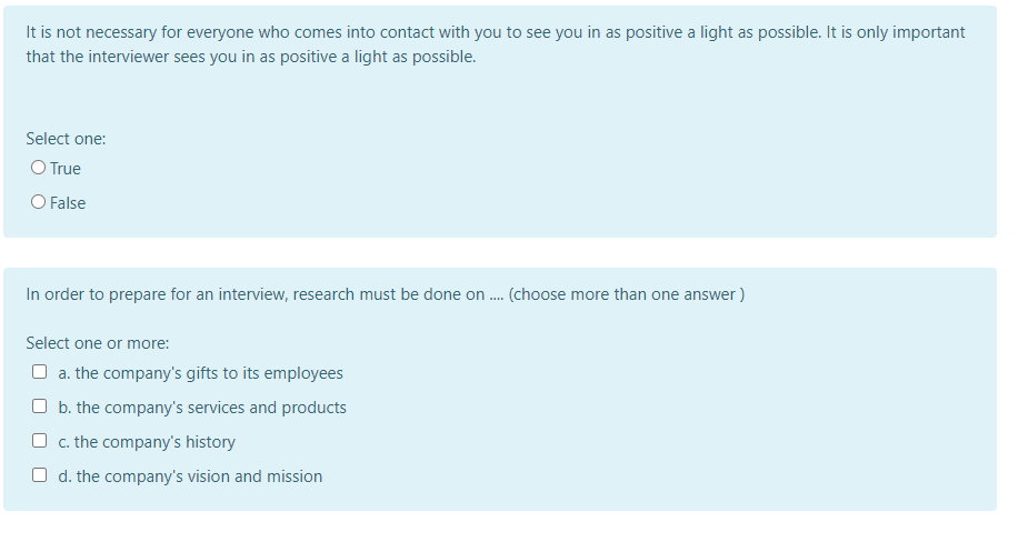 The interviewee should sit down as soon as he /