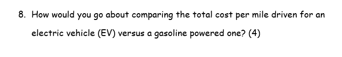 8. How would you go about comparing the total