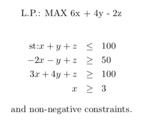 Translate to standard form and solve using the