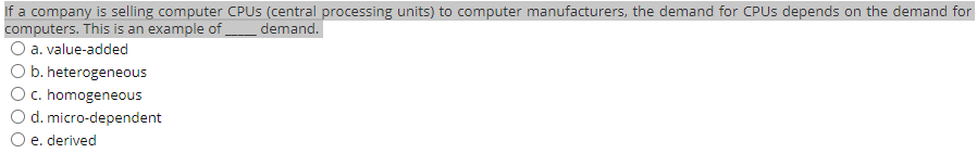 if a company is selling computer CPUs (central