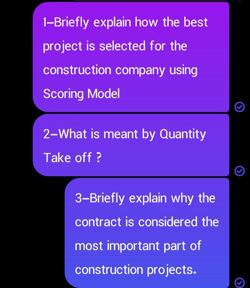 Give me sort answer quickly please 1-Briefly