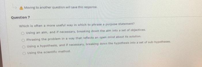 Moving to another question will save this