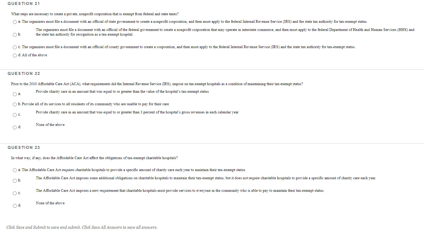 QUESTION 21 What steps are necessary to create a