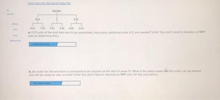 The following table lists the components needed