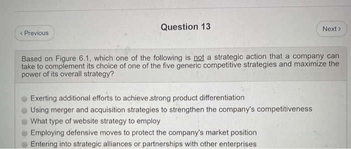 Question 13 Next > < Previous Based on Figure