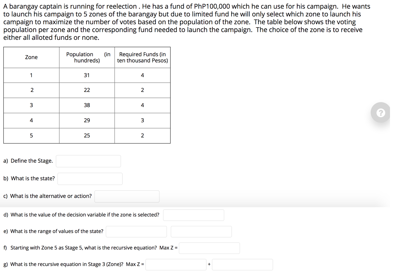A barangay captain is running for reelection. He