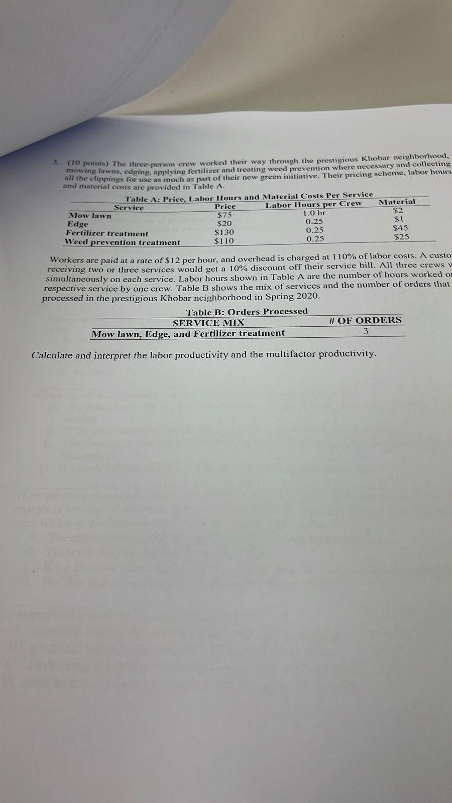 Please clarify your solution. $2 3. (10 points)