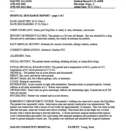 Using the information below, draft a set of at