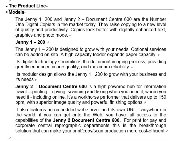 L ROLE PLAY - APPROACH AND NEEDS Photocopier