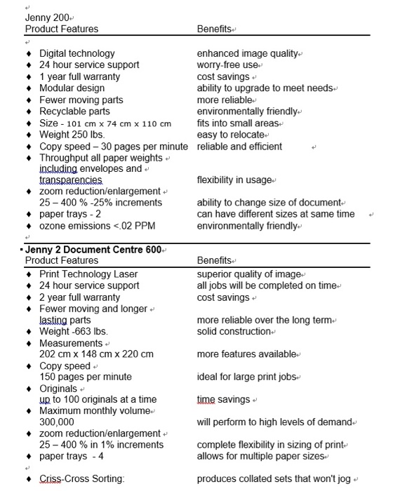 L ROLE PLAY - APPROACH AND NEEDS Photocopier