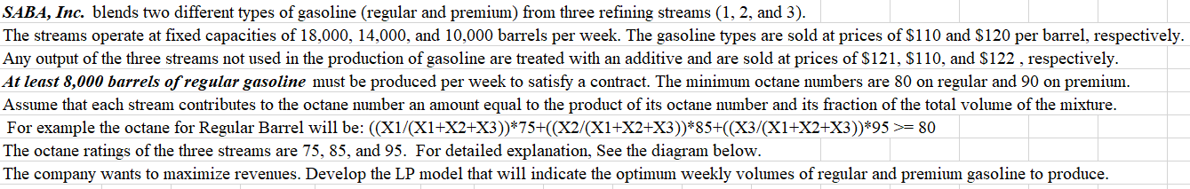 Help doing this in Excel is wanted. Thanks! SABA,