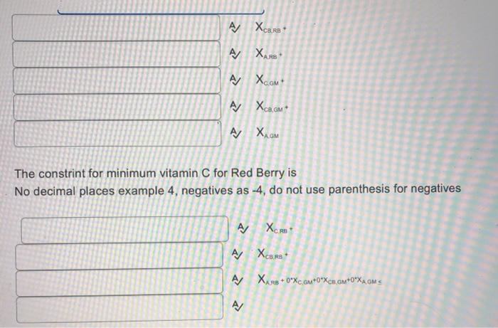 Question 11 (14 points) We are making two fruit