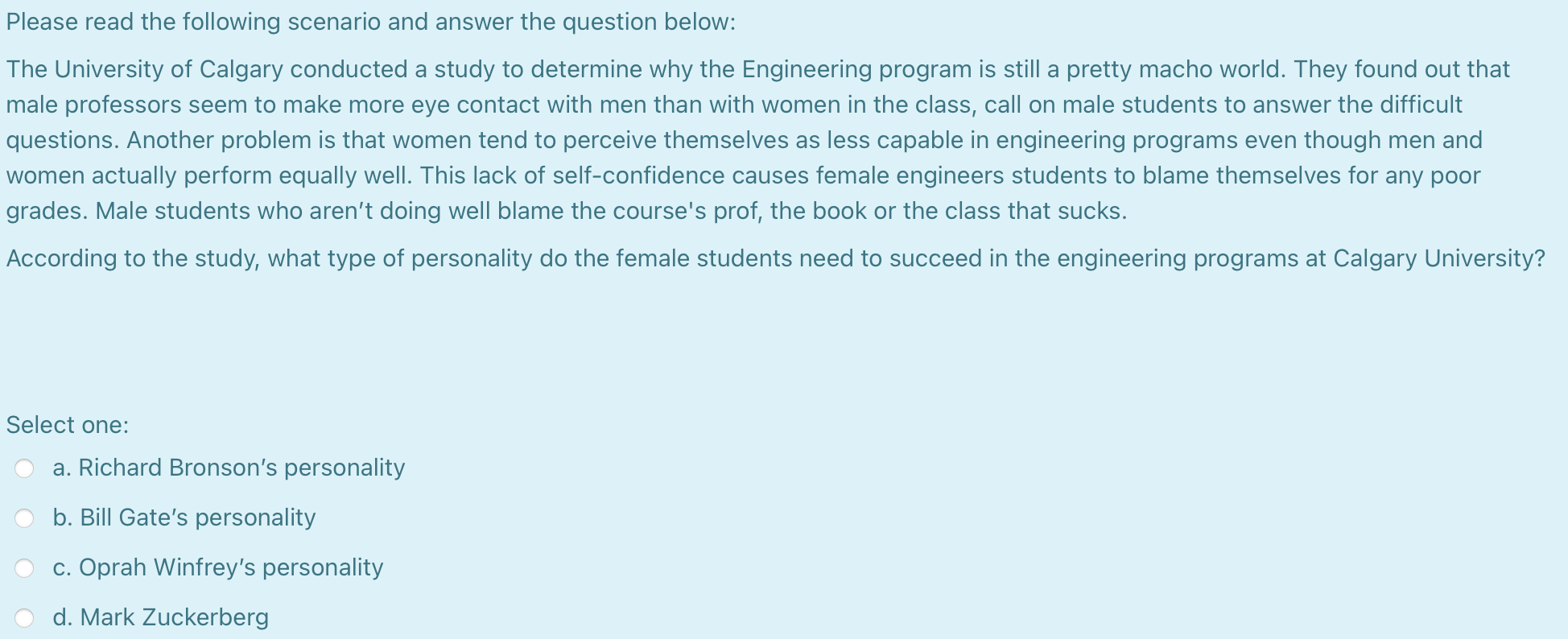 Please read the following scenario and answer the