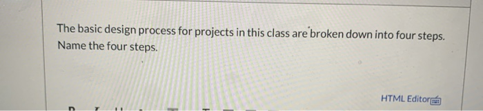 The basic design process for projects in this