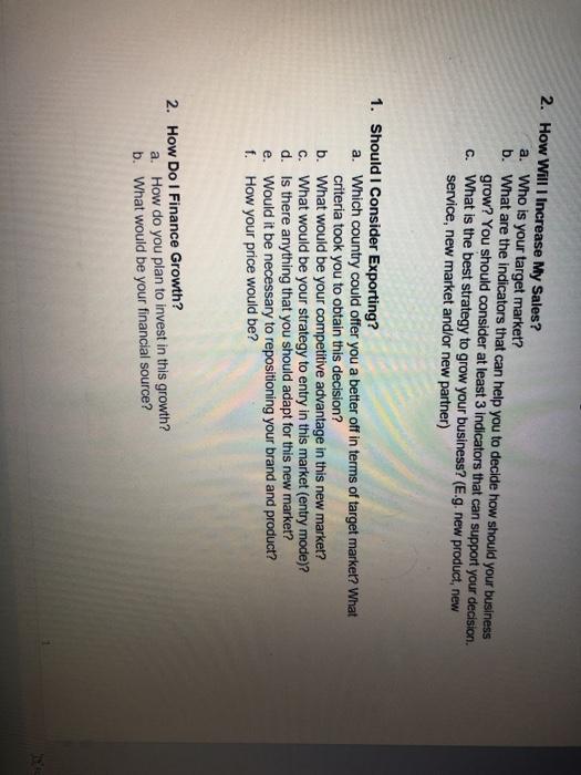 These are question for venture startup that need