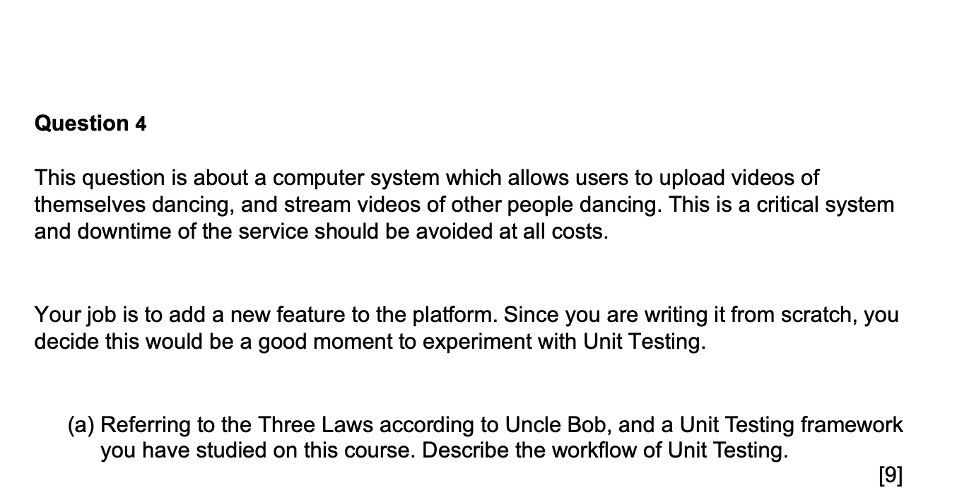Question 4 This question is about a computer