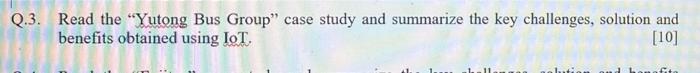 Q.3. Read the "Yutong Bus Group" case study and
