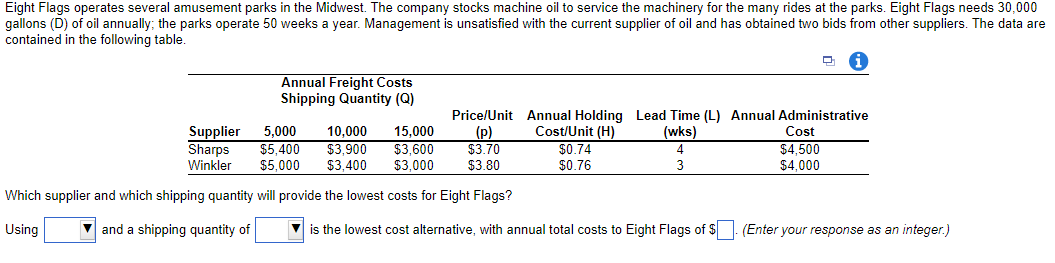 Please Help 2 Eight Flags operates several
