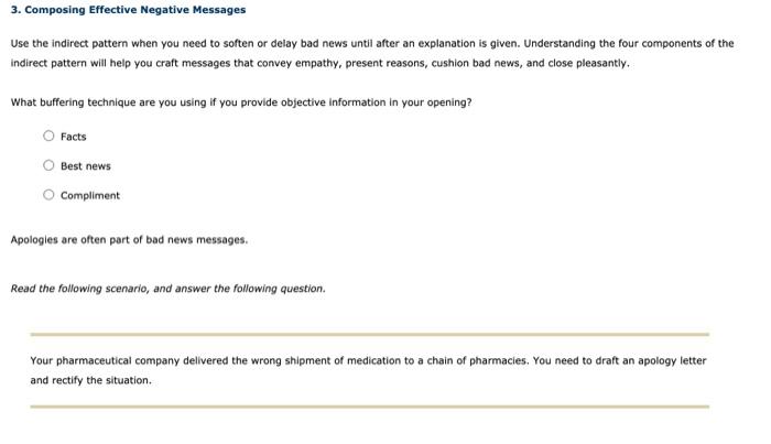 3. Composing Effective Negative Messages Use the