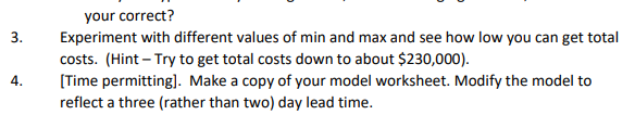 Using lab 7 with a two-day lead time (all