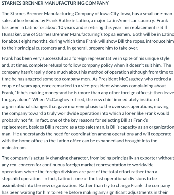 STARNES BRENNER MANUFACTURING COMPANY The Starnes