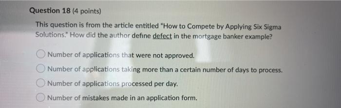 Question 18 (4 points) This question is from the