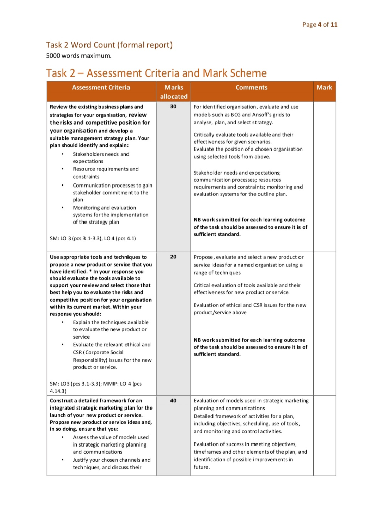 Assignment One: Marketing and Strategic Resource
