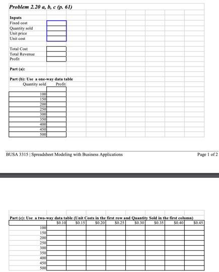 please answer in an excel spreadsheet (with