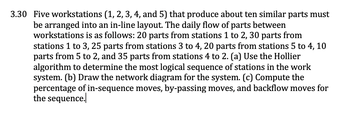 3.30 Five workstations (1, 2, 3, 4, and 5) that
