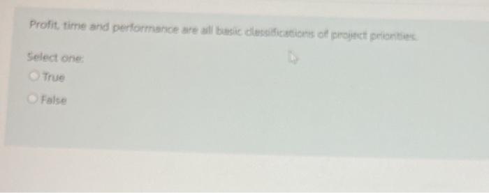 Profit, time and performance are all basic