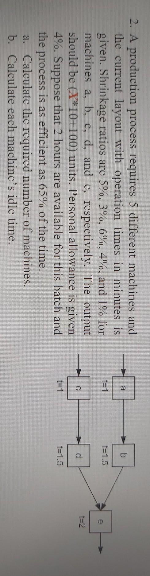 x is 2 b t=1 = t=1.5 e t=2 2. A production