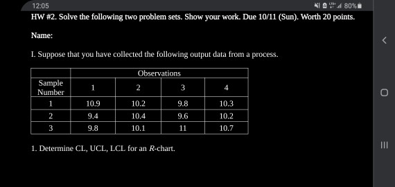 12:05 NI 80% HW #2. Solve the following two